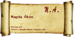 Magda Ákos névjegykártya